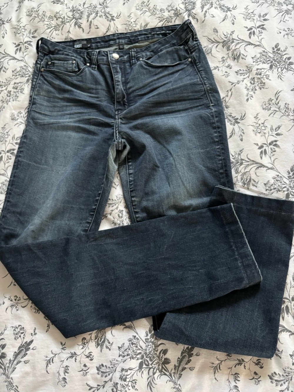 William Rast Women's High-Rise Riley Straight Jeans - Dark Blue Wash